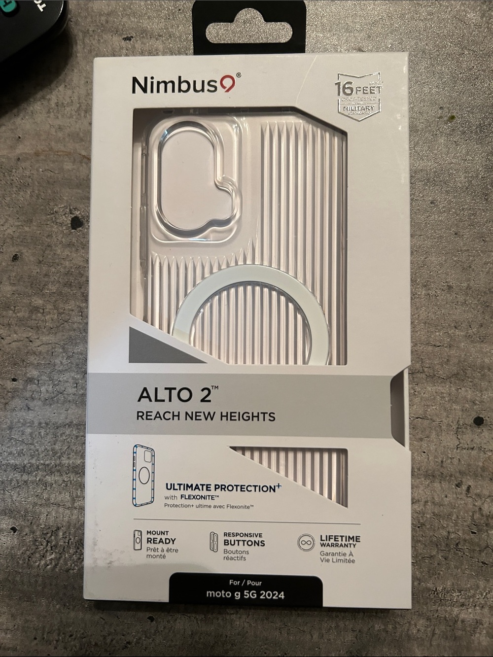 Nimbus9 Alto 2 Phone Case Clear Striped  with Silver Ring
